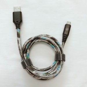 Glänzendes PU-Leder, schnelles Aufladen, rundes Aluminiumgehäuse, USB-Kabel für Micro-USB, Typ C, iPhone-Blitzladung und Synchronisierung