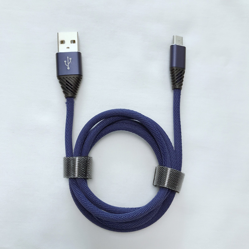 Geflochtenes, schnelles Aufladen rundes Aluminiumgehäuse Flexibles USB-Datenkabel für Micro-USB, Typ C, iPhone-Blitzladung und Synchronisierung