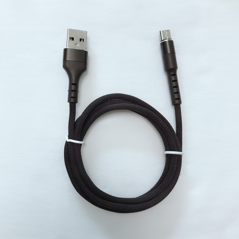 Schnelles Aufladen rundes Aluminiumgehäuse Geflochtenes Flex-USB-Datenkabel für Micro USB, Typ C, iPhone Blitzladung und Synchronisation